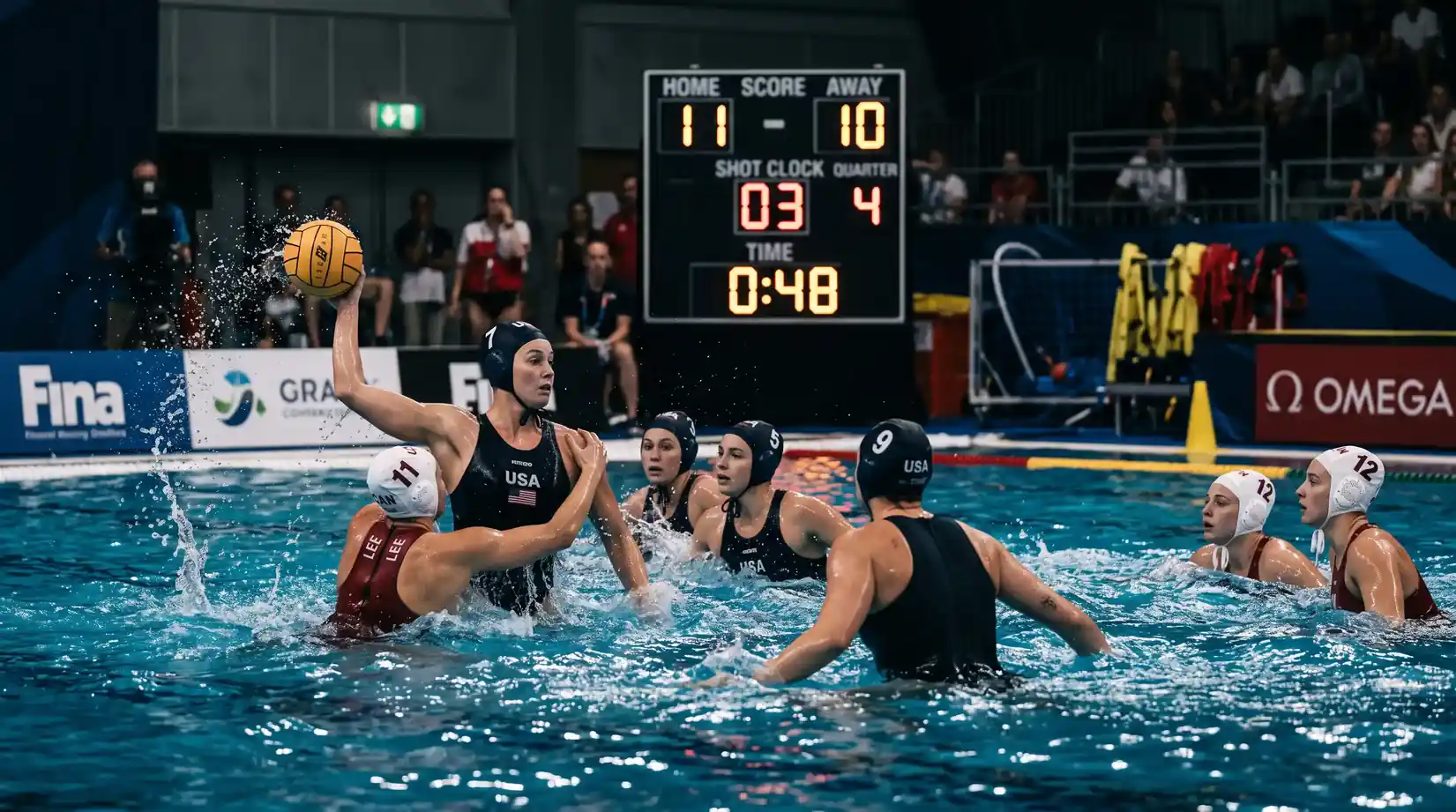 Gestione del vantaggio nel quarto tempo di una partita di pallanuoto
