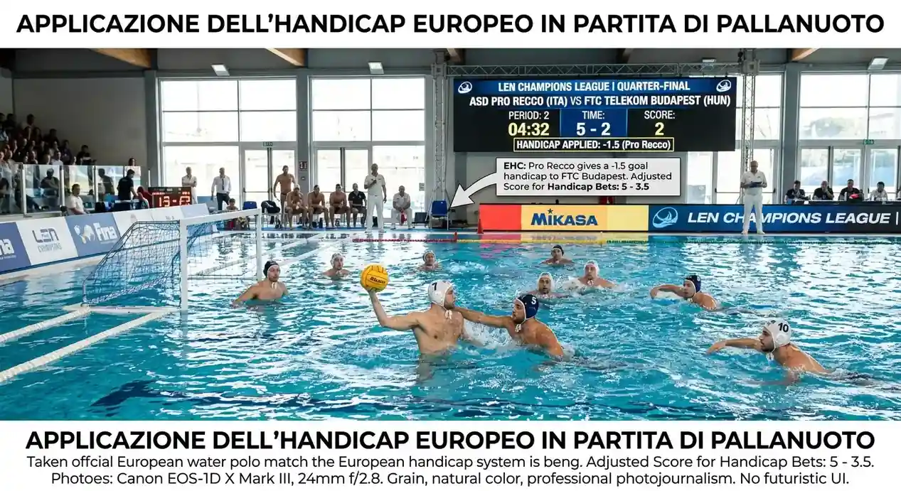 Schema di applicazione dell'handicap europeo a una partita di pallanuoto