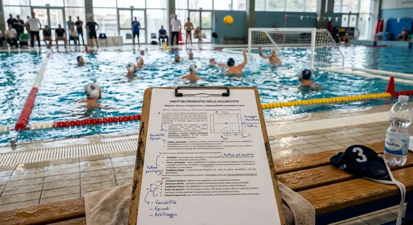 Documento con annotazioni sui limiti dei pronostici nella pallanuoto