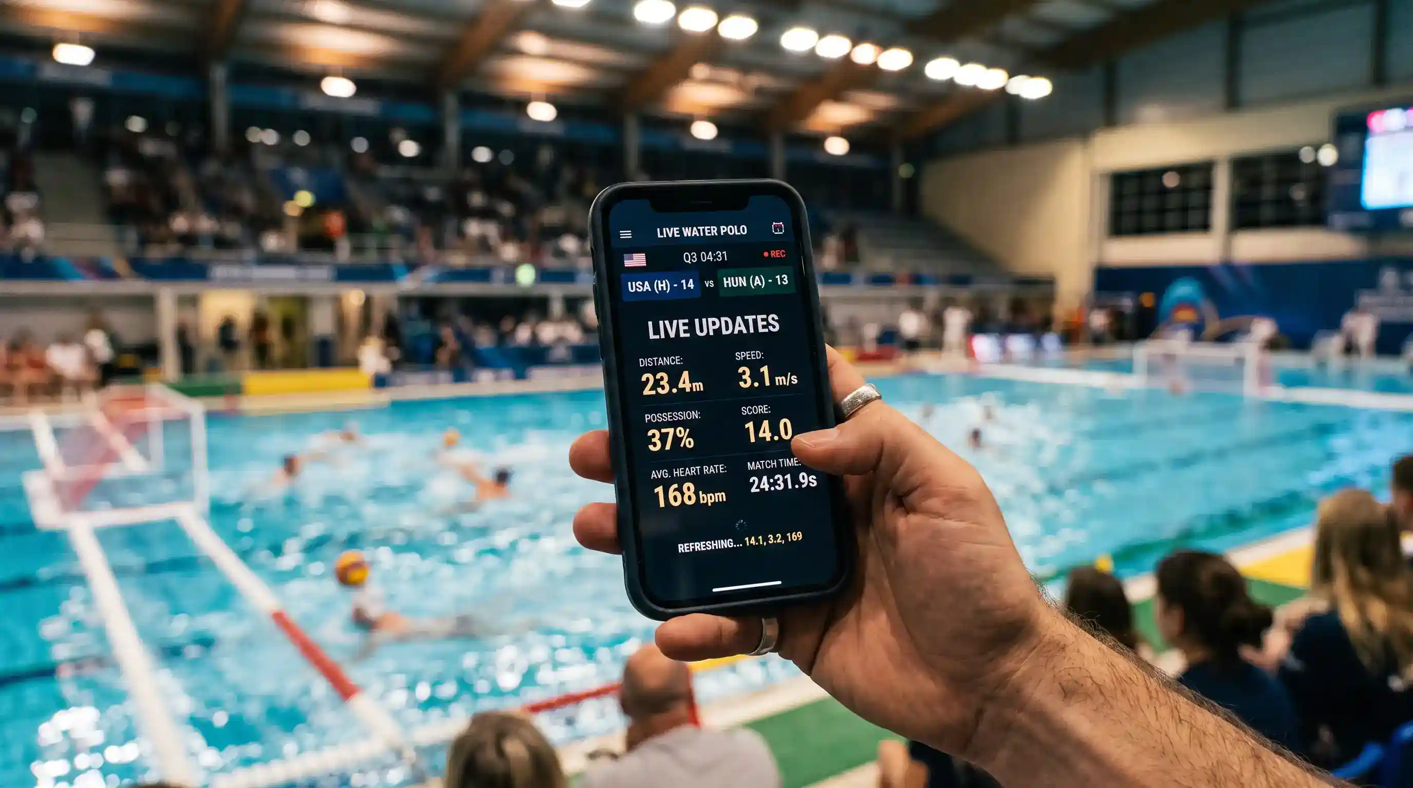 Mercati in-play Under/Over durante una partita di pallanuoto in diretta
