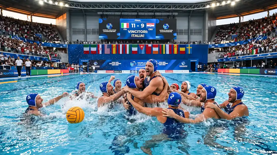 Squadra nazionale di pallanuoto ai Campionati del Mondo in piscina olimpica