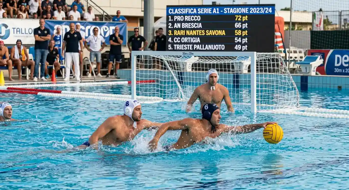 Classifica della Serie A1 di pallanuoto con posizioni delle squadre nella stagione